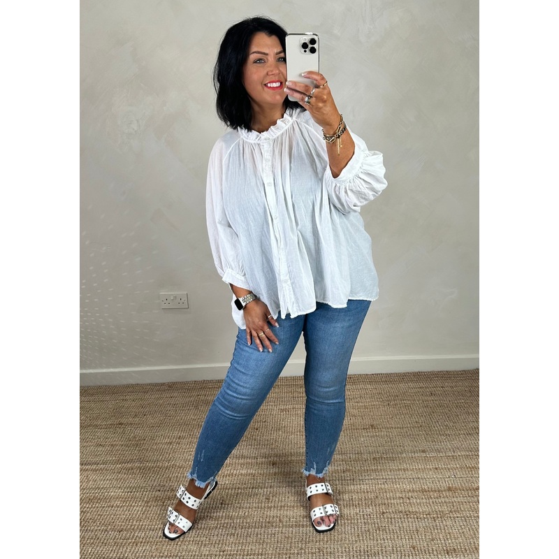 Laney frayed hem jeans (sizes 16-26)