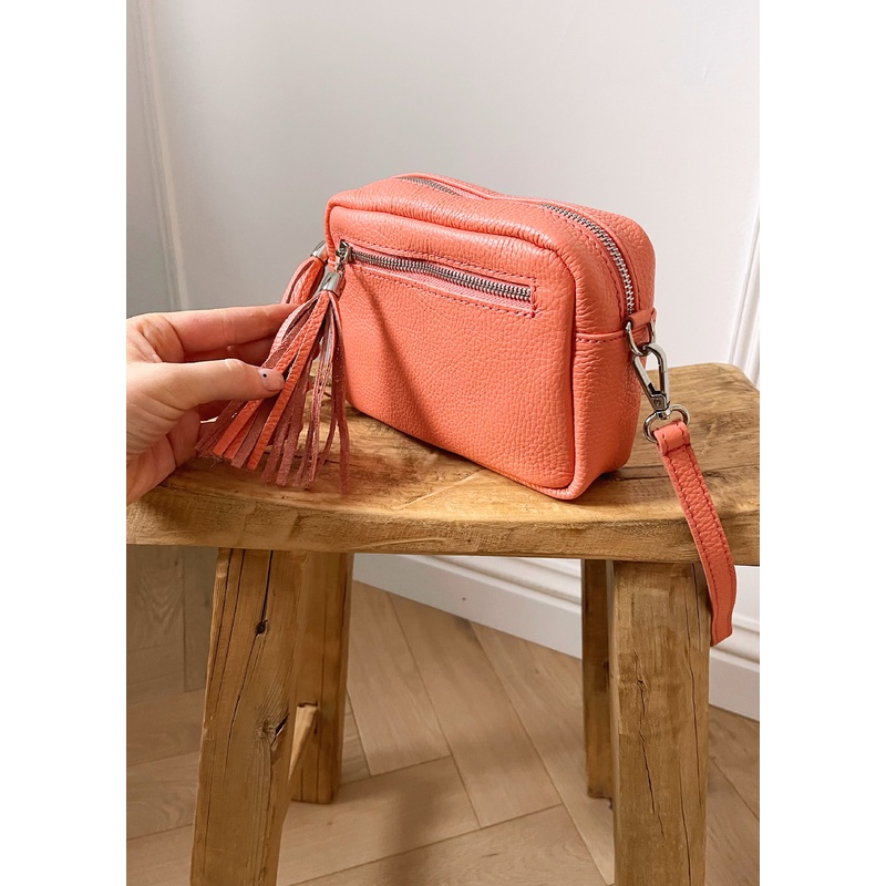 Leather Camera bag – Coral