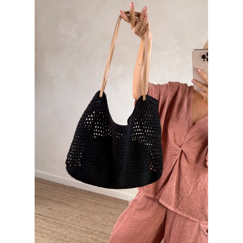 Lolly woven bag – black
