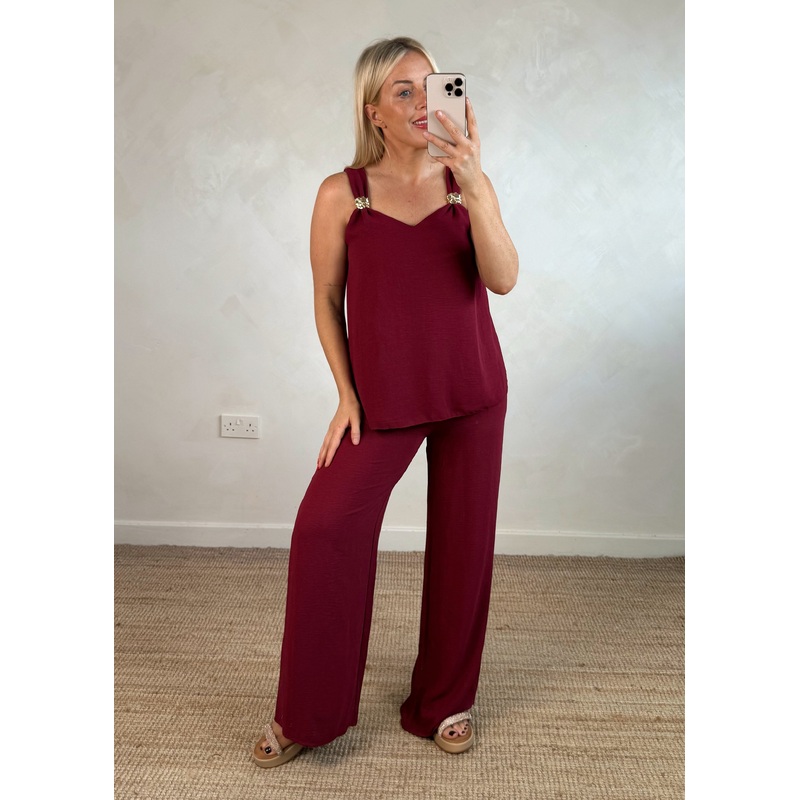 Marelle co-ord – burgundy