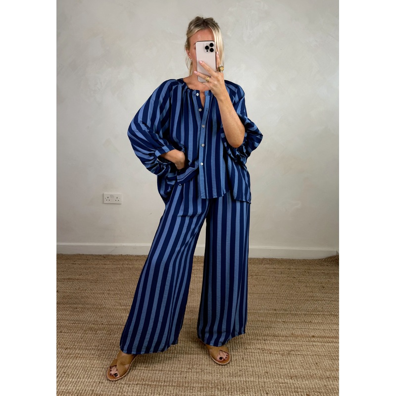 Elodie striped blouse – blue/navy