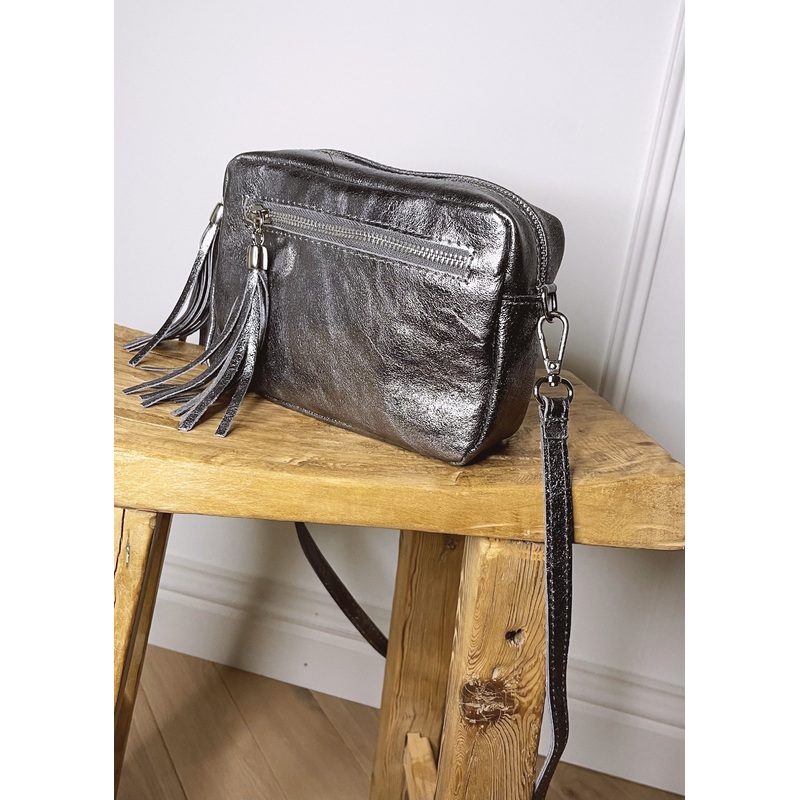 Leather Camera bag – Pewter