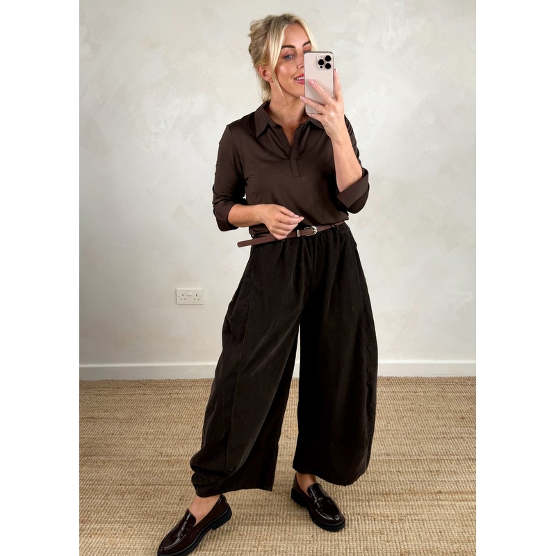 Suzie layering shirt – chocolate