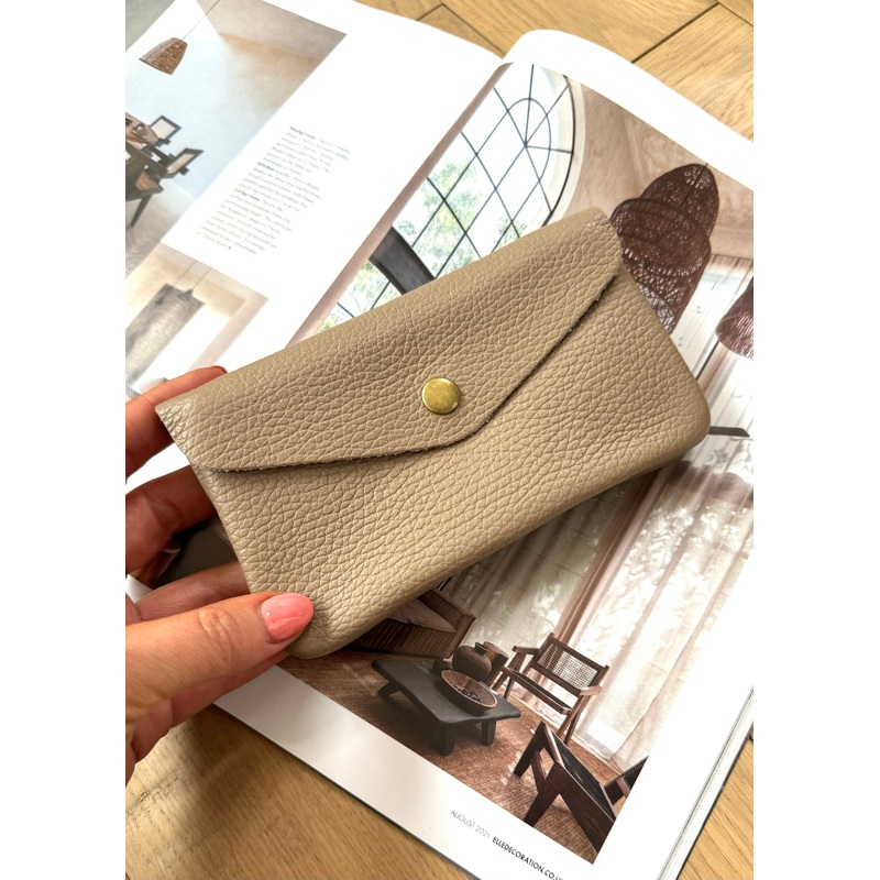 XL Leather coin purse – mocha