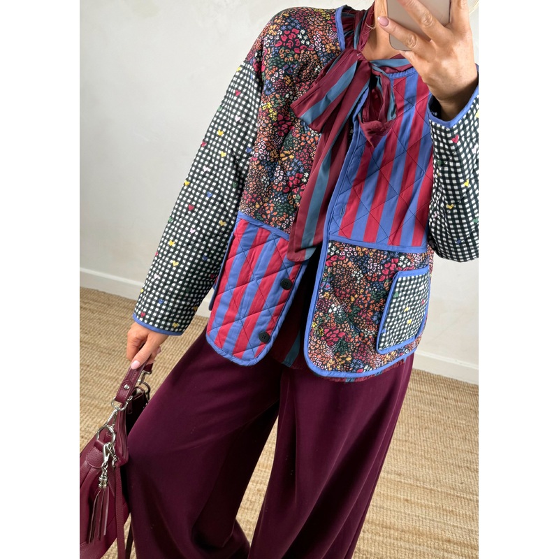 Bitsy multi print quilted jacket