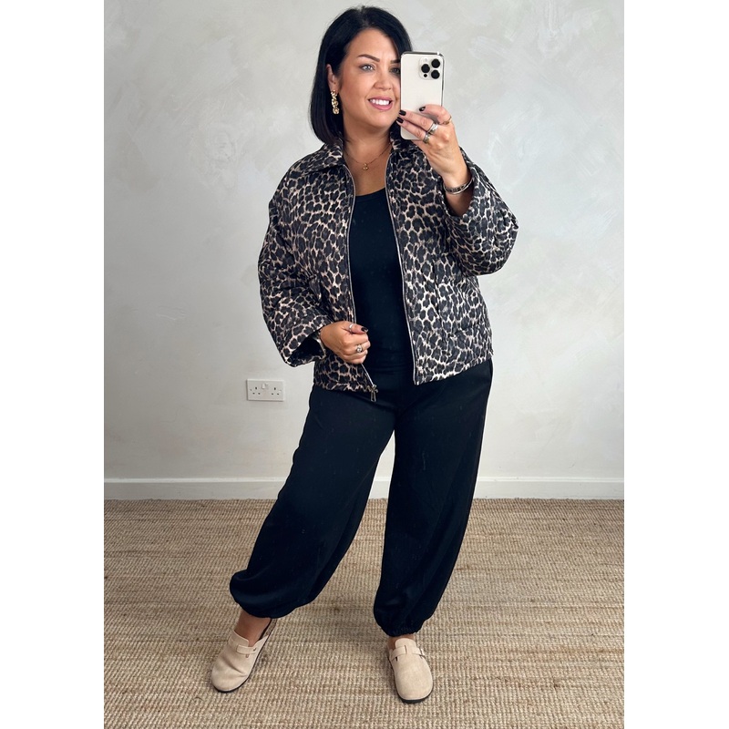 Maude quilted jacket – animal print