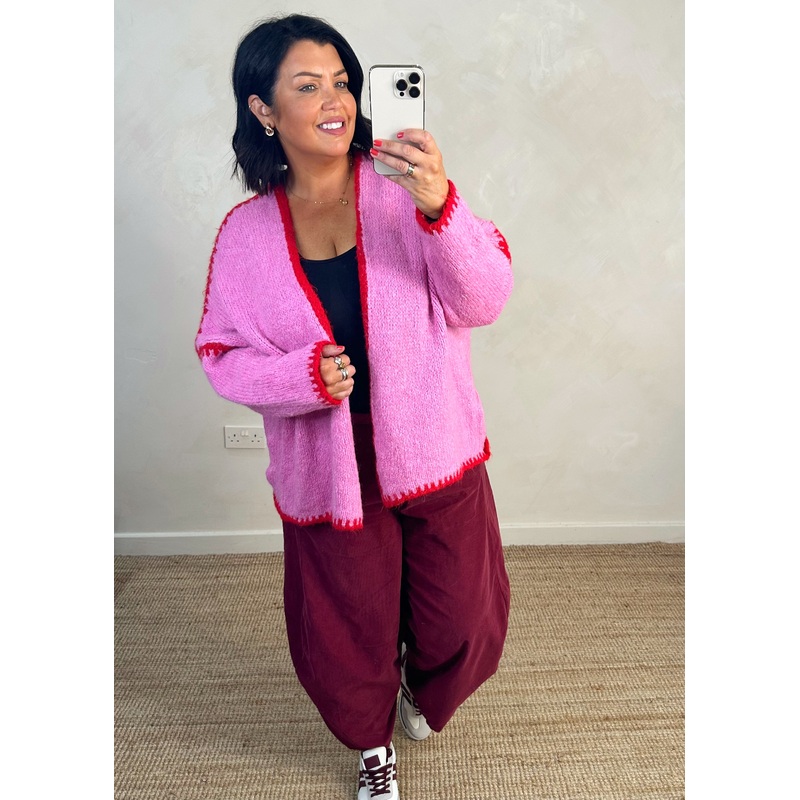 Ramona cardigan – pink/red