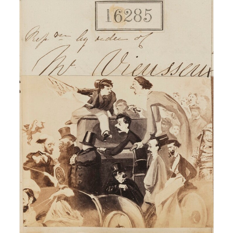 ‘Reproduction by order of Mr Vieusseux’ (a caricature) Portrait Print