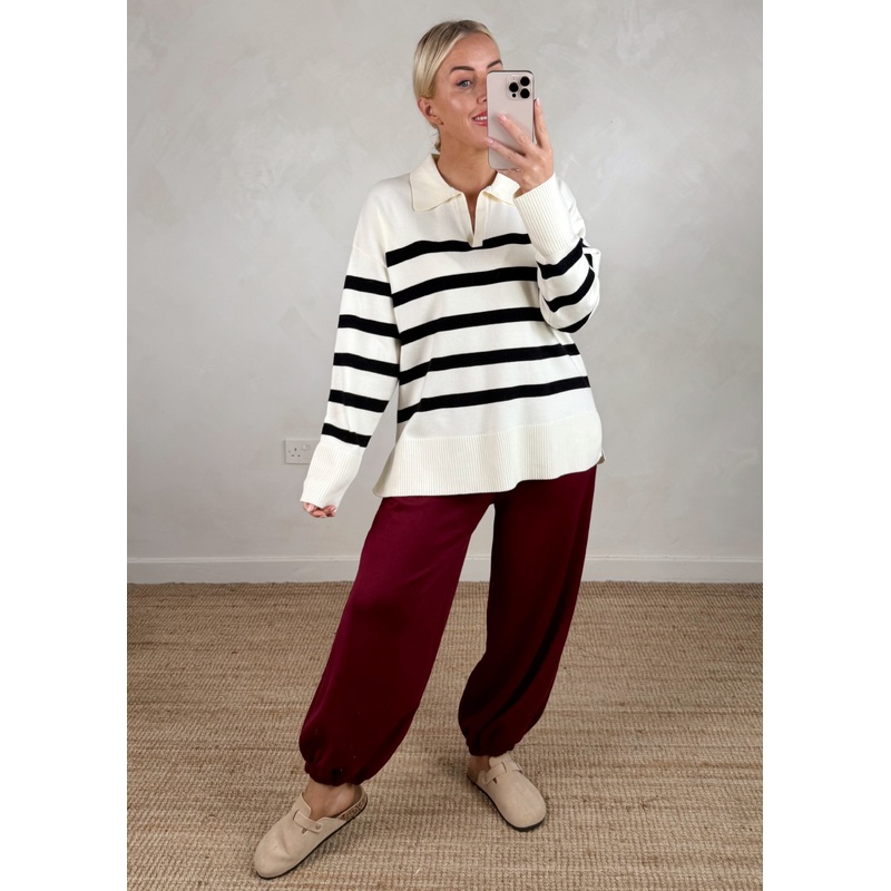 Tabo striped knit – cream