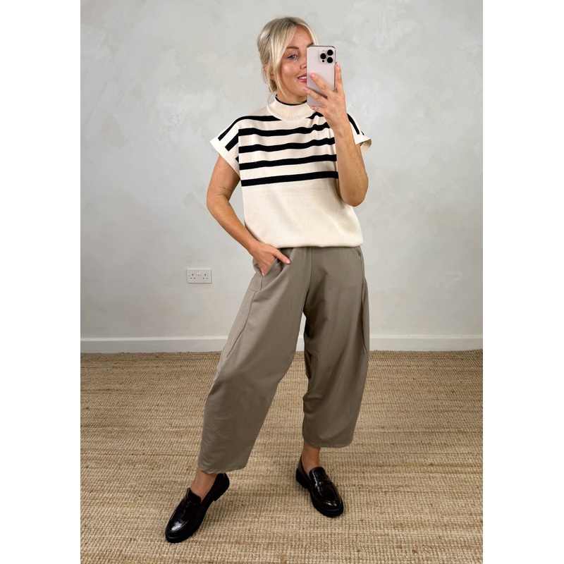 Tai Striped knit – Cream-S/M & M/L