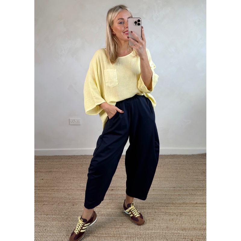 Finn barrel leg trouser – navy