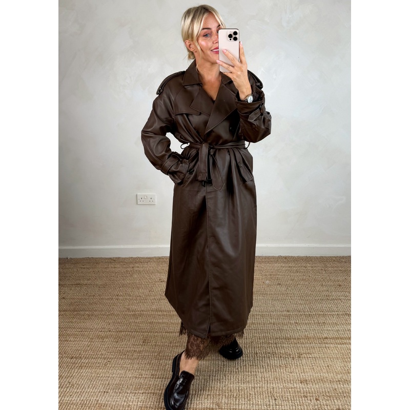 Midnight trench coat – chocolate