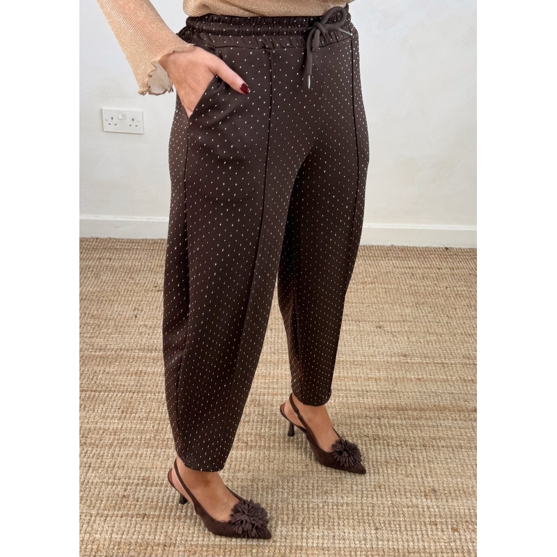 Rhinestone jogger – chocolate