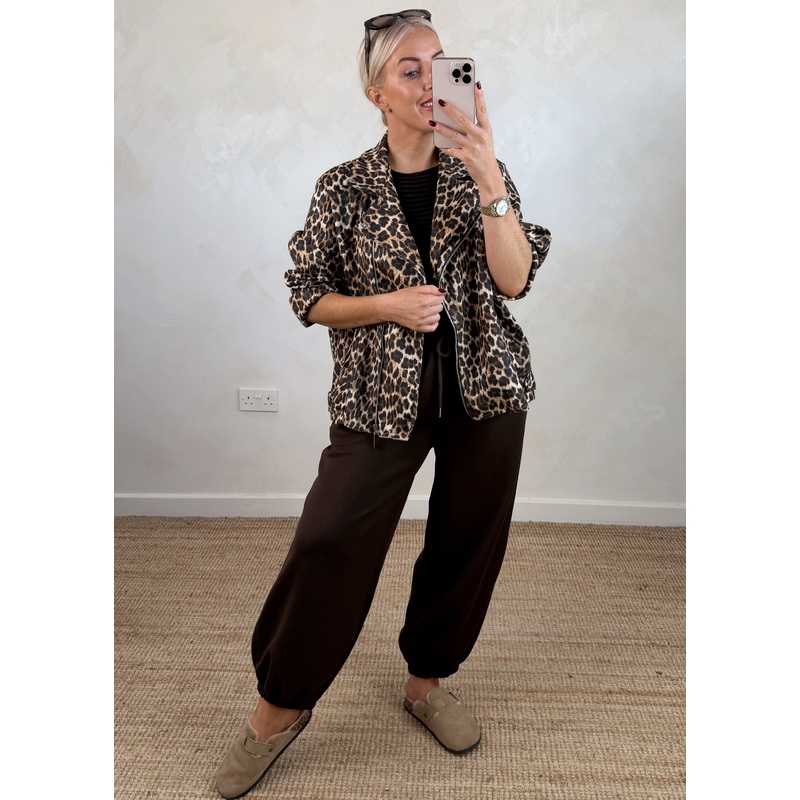 Rosie biker jacket – leopard