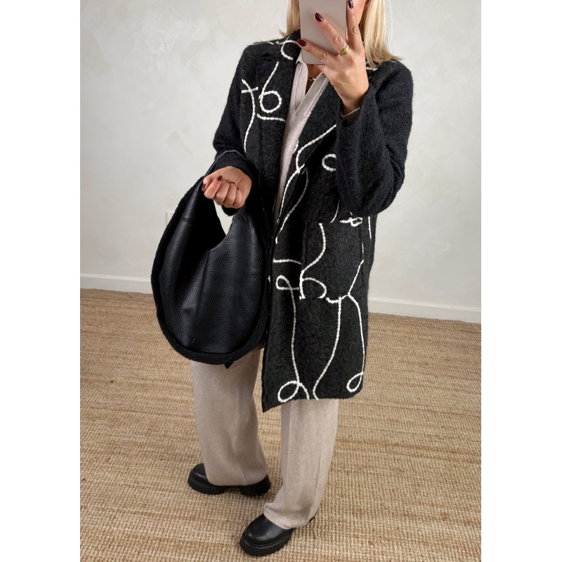 Squiggle jacket – black