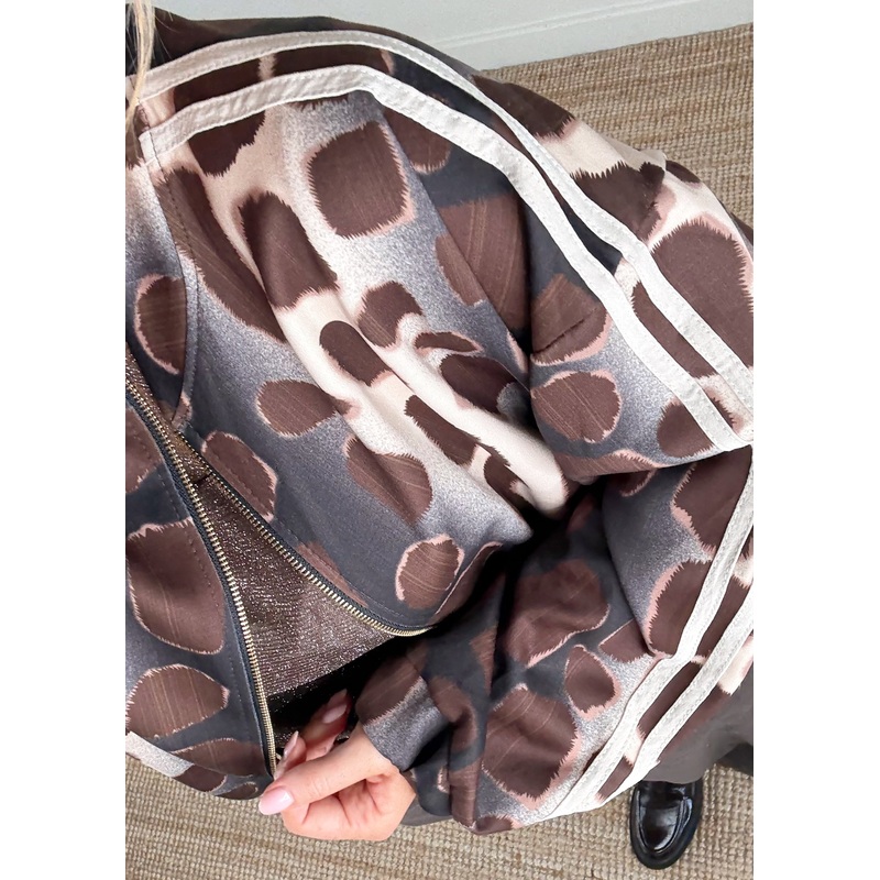 2 stripe bomber jacket – chocolate