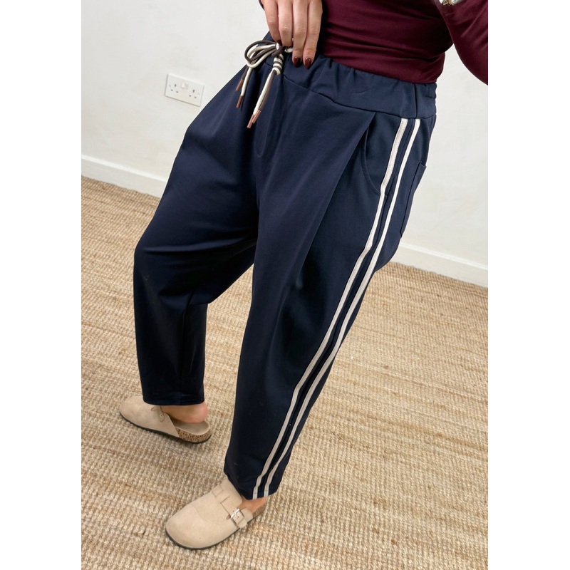 Beth striped jogger – navy