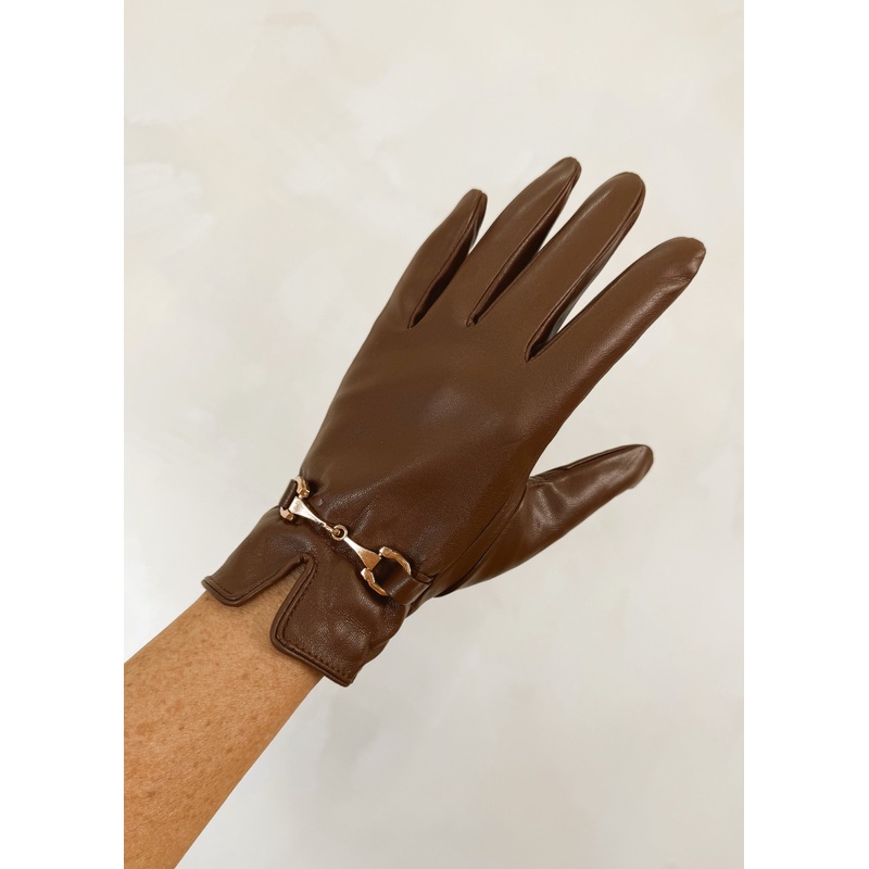 Buckle Driving glove – chocolate