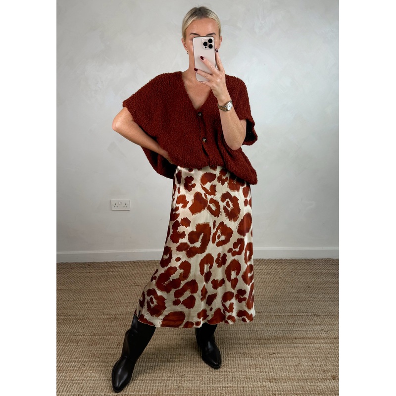 Fleur satin skirt – six