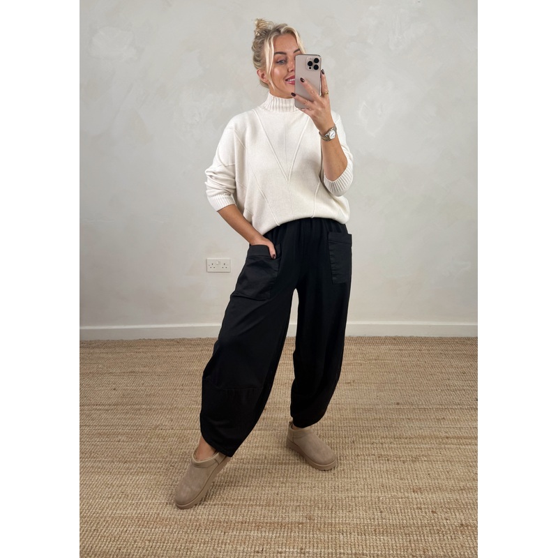 Moda casual pants – black