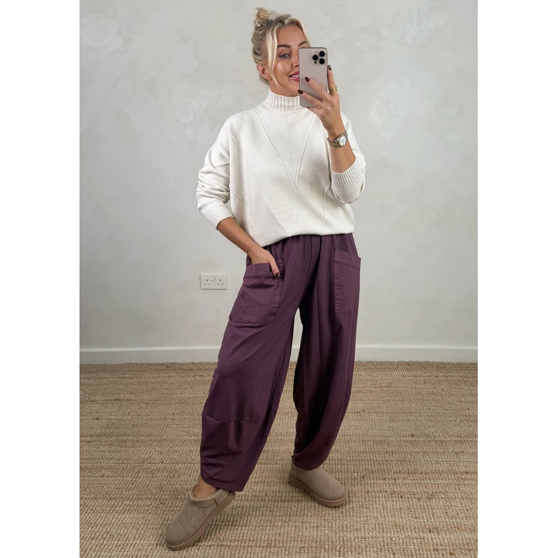 Moda casual pants – damson