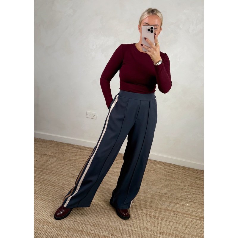 Prue striped trouser – blue/grey