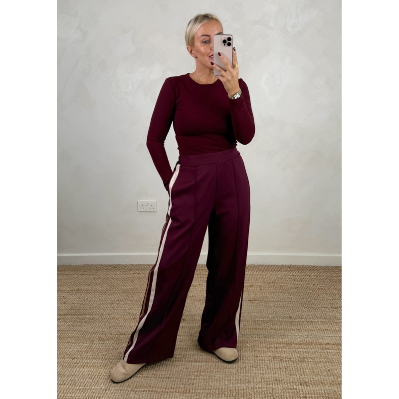 Prue striped trouser – damson