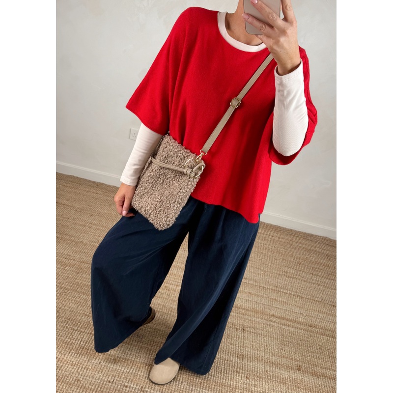 Zoe Borg & leather bag – biscuit