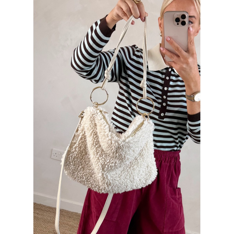 Zoe Borg & leather bag – cream