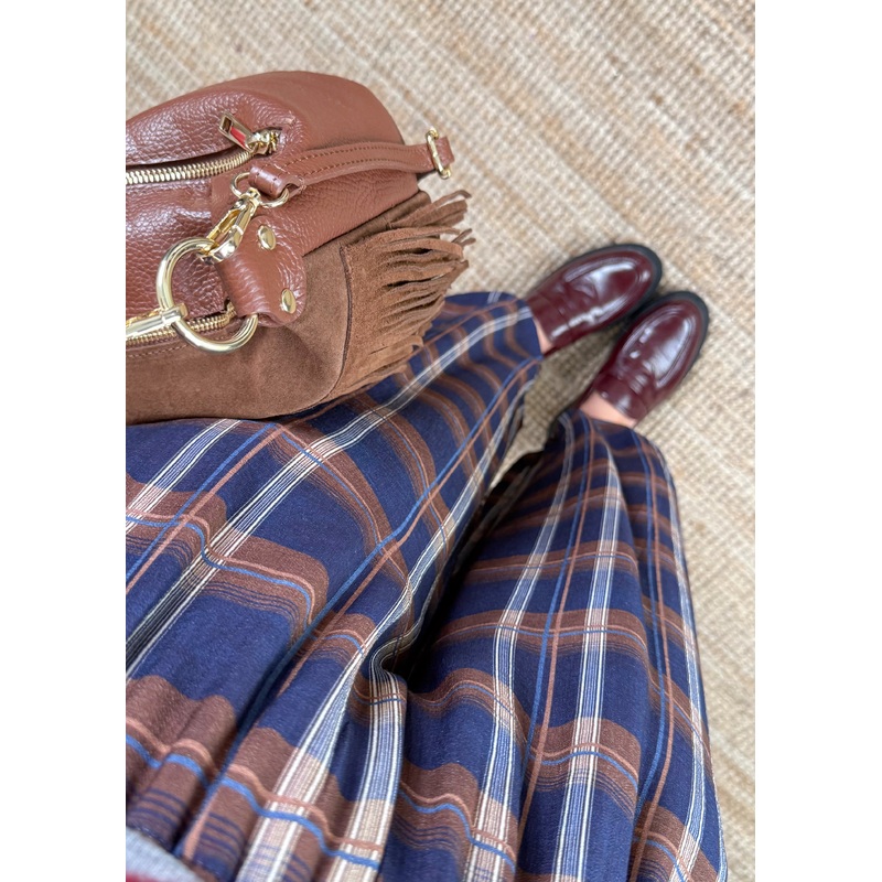 Checked cuffed trouser – two