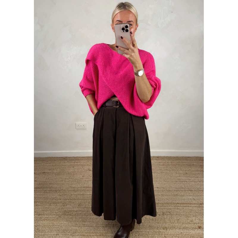 Jilly corduroy skirt – chocolate