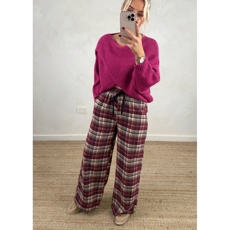 Troon cotton checked trouser – one