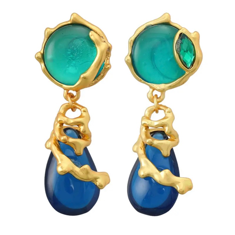 Atlanta earrings-Blue & Red