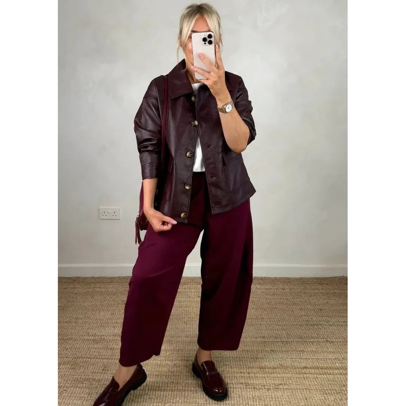 Finn barrel leg trouser – Merlot