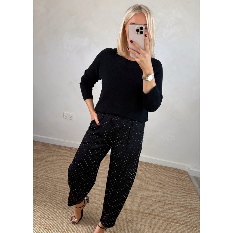 Rhinestone jogger – black