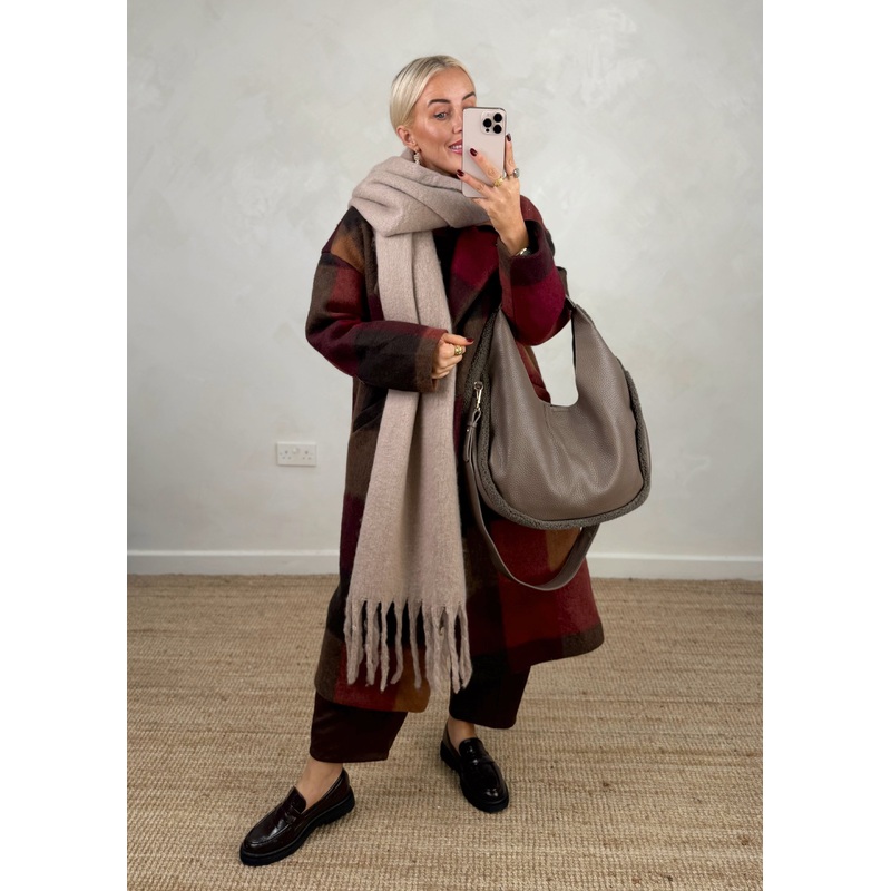 Velma wool blend jacket – Merlot