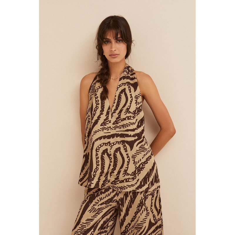 Ottodame  Safari Halter Neck Top
