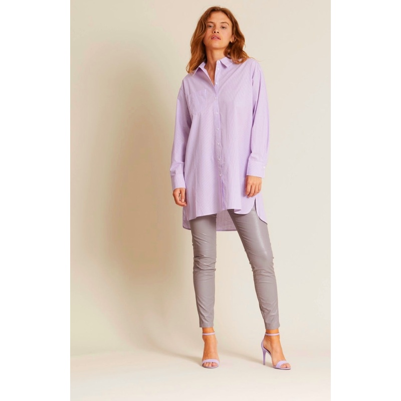 RDF Lilac Pinstripe Oversized Shirt