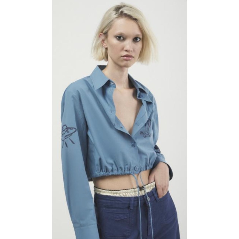 Ottodame Denim Blue Cotton Shirt