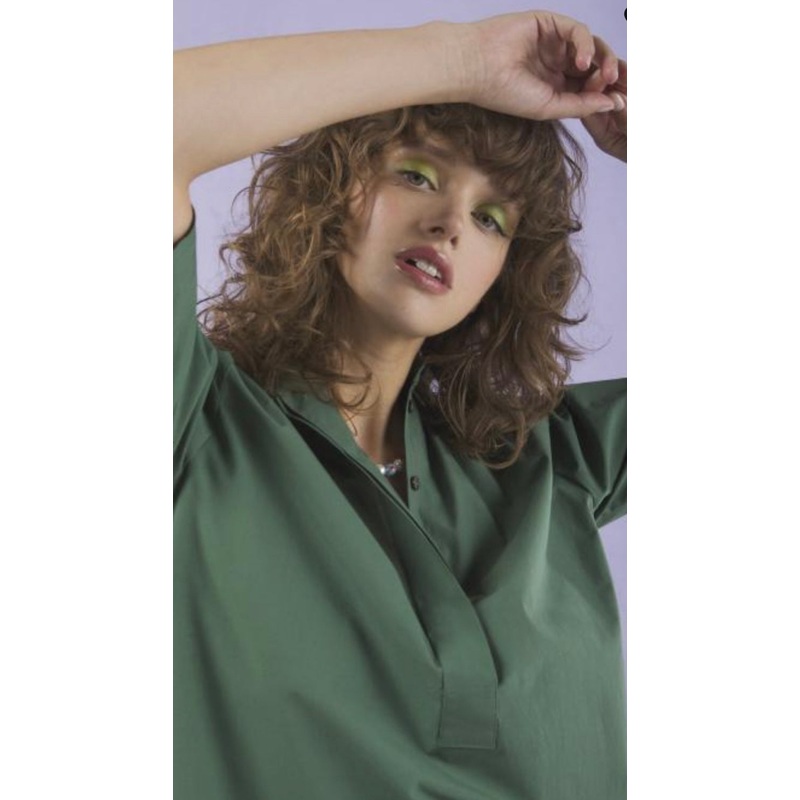 Ottodame Forest Green Short Shirt Dress