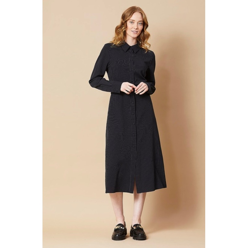 RDF Navy Pinstripe Shirt Dress