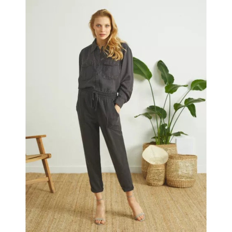 Reiko Slate Black Cargo Trousers