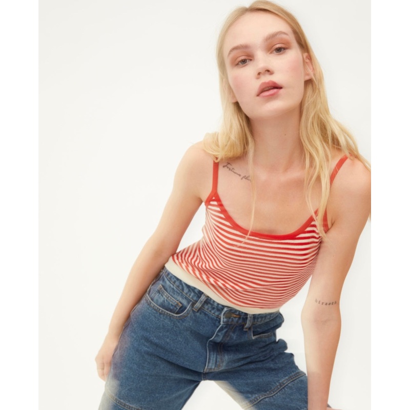 Wild Pony Red Fine Knit Vest Top