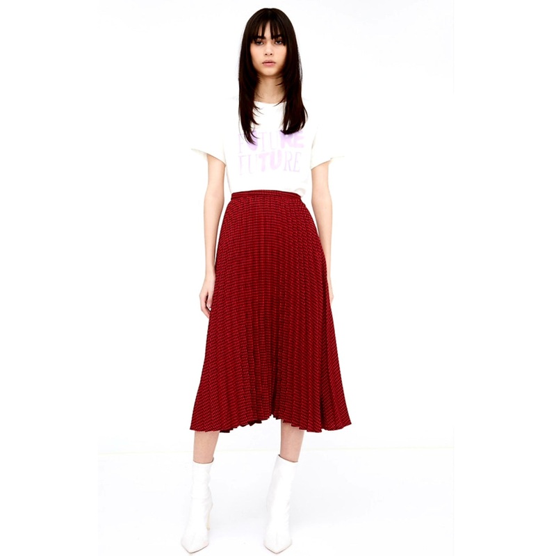 WP Houndstooth Pleated Skirt-XS & S & M & L