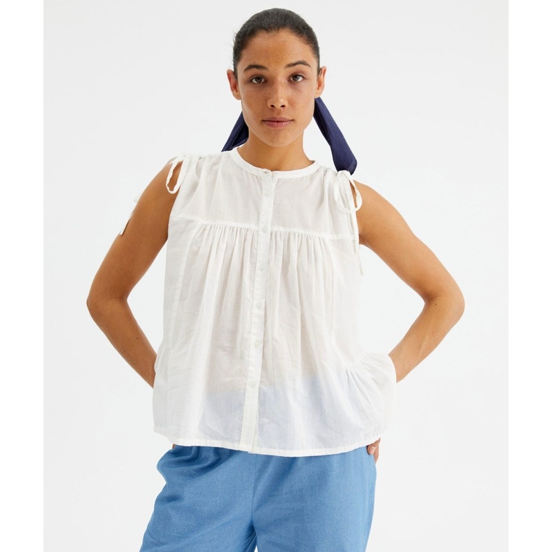 Compania Fantastica White Voile Blouse