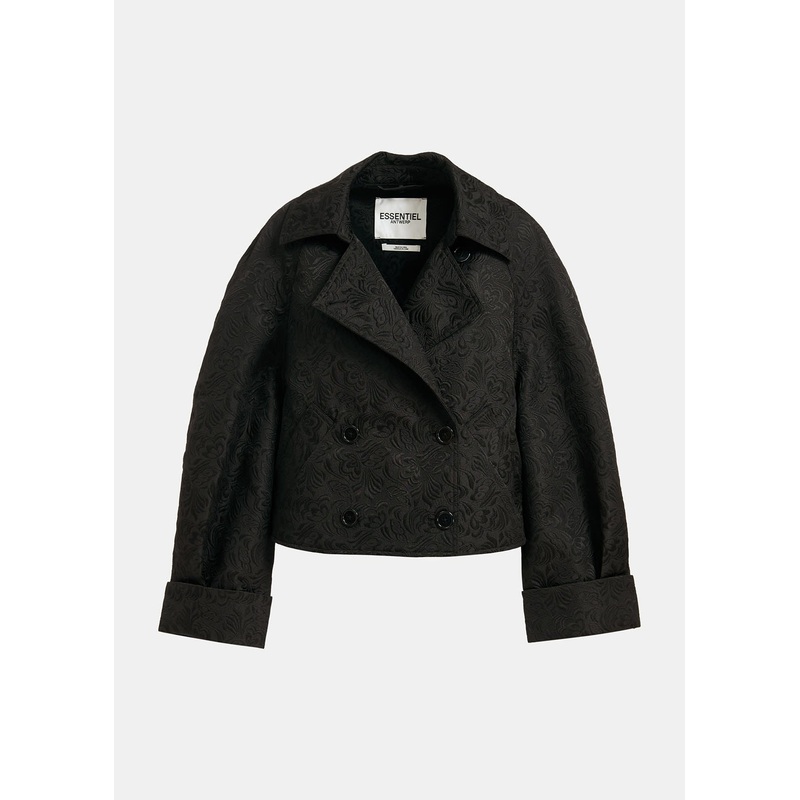 Essentiel Antwerp Black Embossed Jacquard Jacket