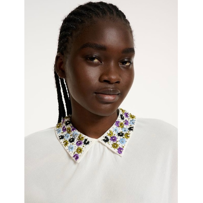 Essentiel Antwerp White  Embellished Top