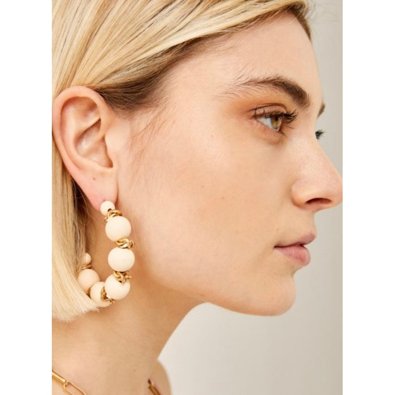 Nali Cream Hoop Earrings