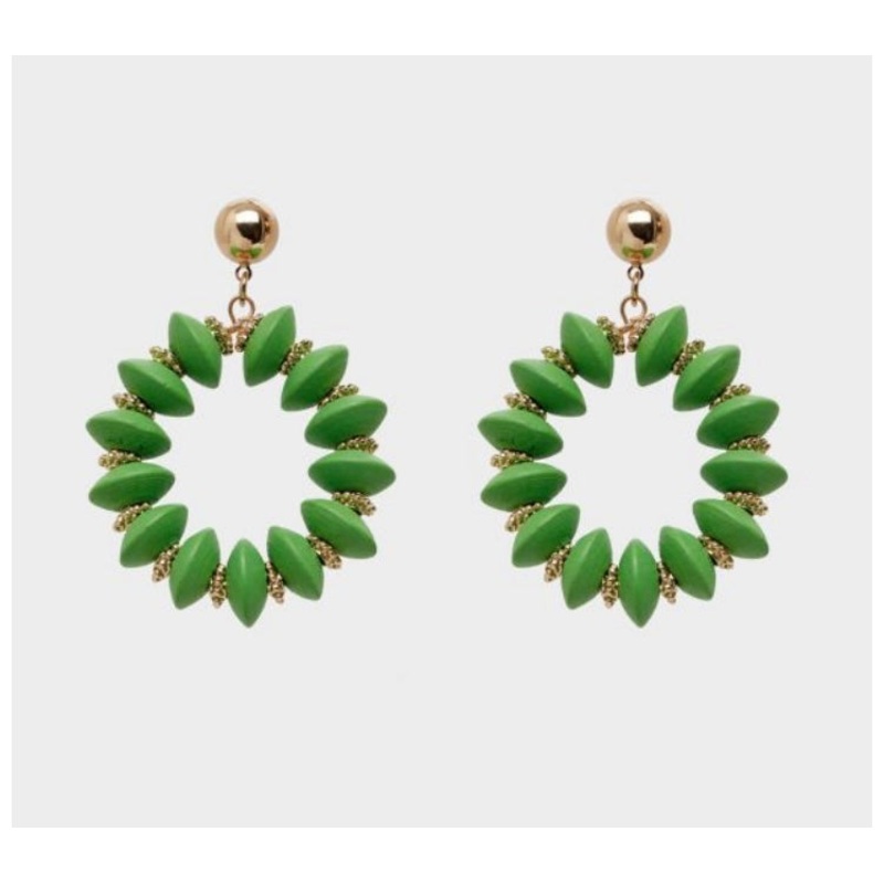 Nali Green Circle Earrings