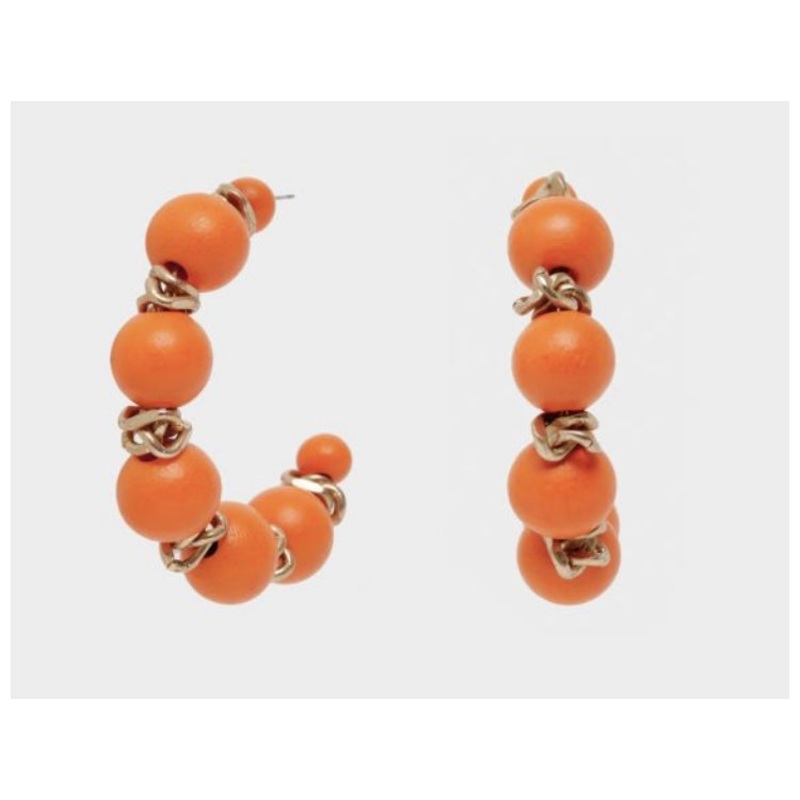 Nali Orange Hoop Earrings